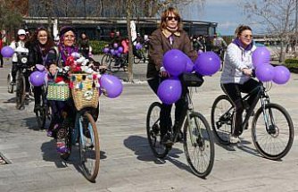 Ordu'da kadınlar “8 Mart Dünya Kadınlar Günü“nde pedal çevirdi