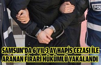 Samsun'da 6 yıl 3 ay hapis cezası ile aranan firari hükümlü yakalandı