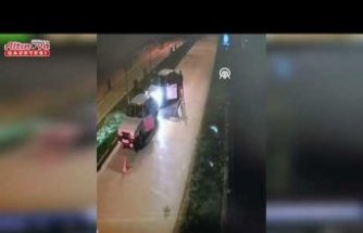 Samsun'da otomobilin uygulama yapan polise çarpması kamerada