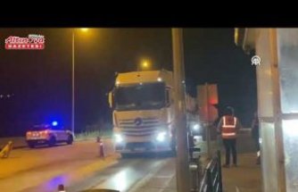 Samsun'da plakalarını kapatarak kantara girmeyen 6 tıra 461 bin 875 lira ceza kesildi