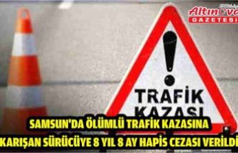 Samsun'da ölümlü trafik kazasına karışan sürücüye 8 yıl 8 ay hapis cezası verildi