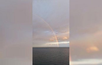 Alaçam'da gökkuşağı oluştu