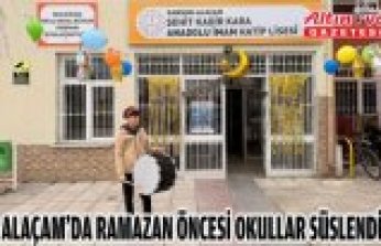 Alaçam'da ramazan öncesi okullar süslendi