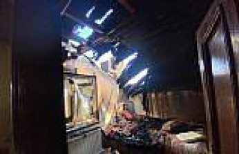 Alaçam'da yangın çıkan evde hasar oluştu