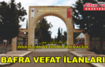 Bafra vefat İlanları