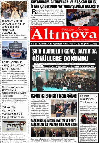 Bafra Haber, Bafrahaber, Bafra Haberleri, altinovagazete.com - 02.03.2026 Manşeti