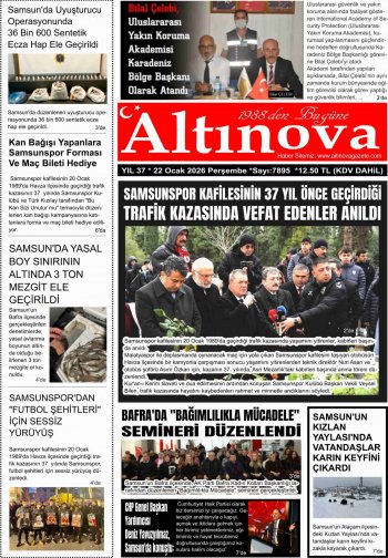 Bafra Haber, Bafrahaber, Bafra Haberleri, altinovagazete.com - 22.01.2026 Manşeti