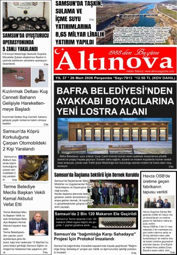 Bafra Haber, Bafrahaber, Bafra Haberleri, altinovagazete.com - 26.03.2026 Manşeti