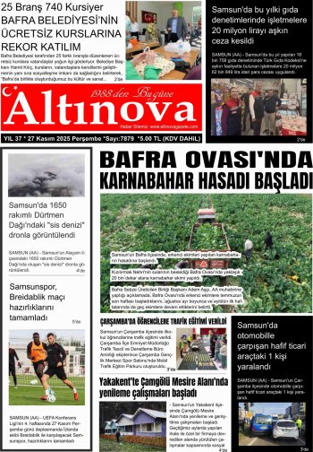 Bafra Haber, Bafrahaber, Bafra Haberleri, altinovagazete.com - 27.11.2025 Manşeti