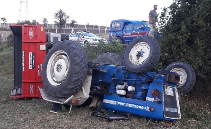 Havza'da devrilen traktörün altında kalan sürücüsü ağır yaralandı