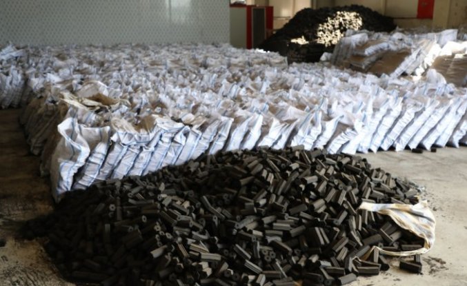 Çay çöpünden mangal kömürü üretimi devam ediyor