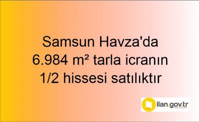 Samsun Havza'da 6.984 m² tarla icranın 1/2 hissesi satılıktır