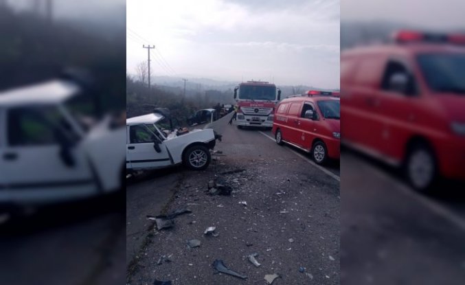 Düzce'de 2 otomobilin çarpıştığı kazada 1 kişi yaralandı