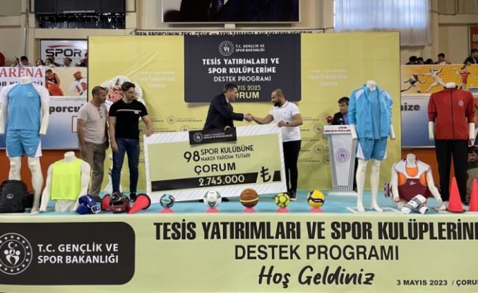 Gençlik ve Spor Bakanlığından Çorum'daki spor kulüplerine 7 milyon liralık destek