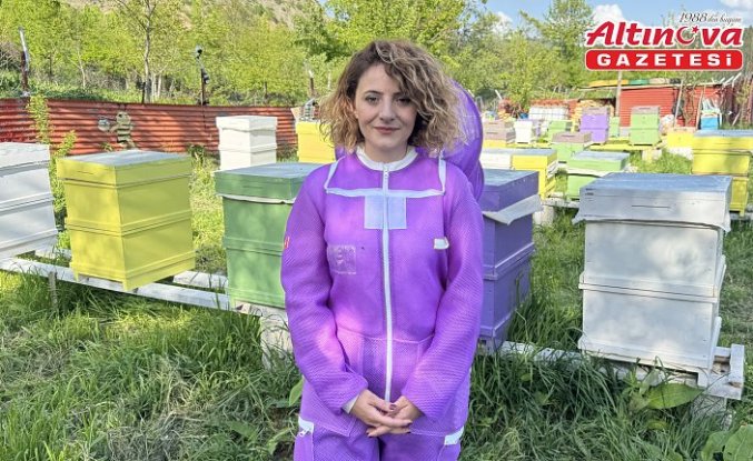 Kadın arıcı 2 kovanla başladığı arıcılıkta bu yıl yaklaşık 1,5 ton bal bekliyor