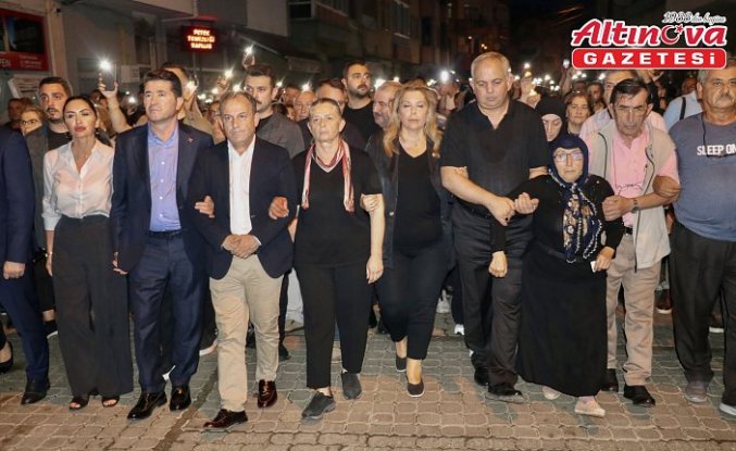 Trabzon'da eşi tarafından öldürülen Sinem Somun için yürüyüş düzenlendi