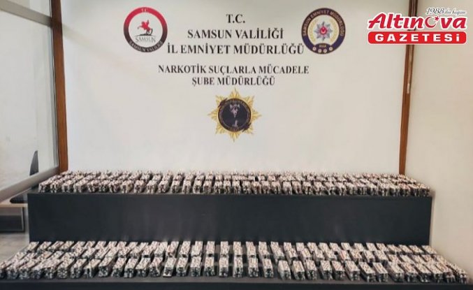 Samsun'da bir depoda 20 bin 96 sentetik ecza hapı ele geçirildi