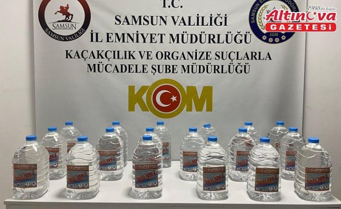 Samsun'da 90 litre etil alkol ele geçirildi