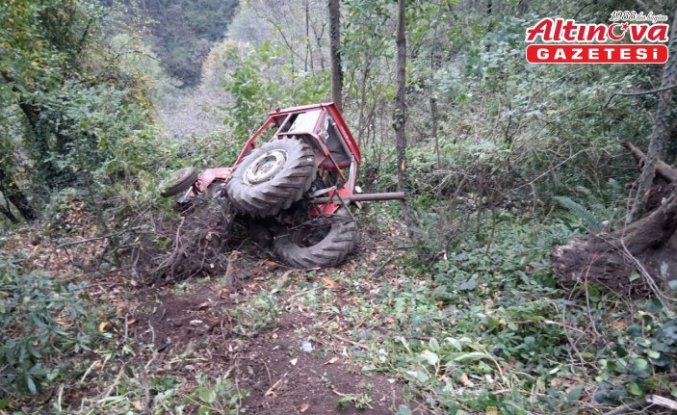Samsun'da devrilen traktörün sürücüsü yaralandı
