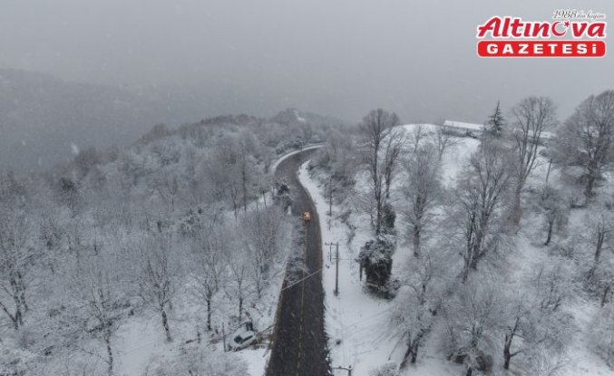 Samanlı Dağları'ndaki kış manzaraları havadan görüntülendi