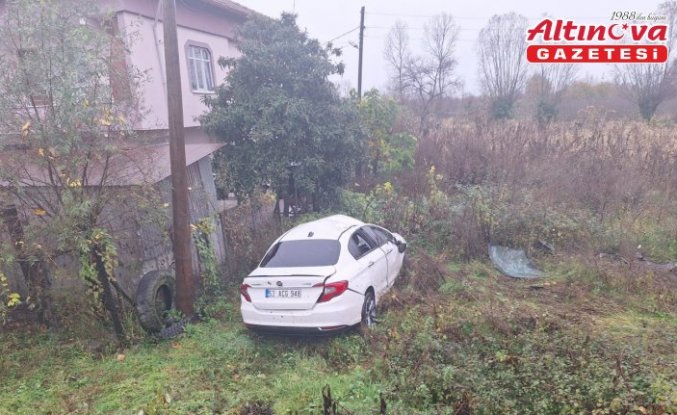 Samsun'da bahçeye devrilen otomobildeki 3 kişi yaralandı