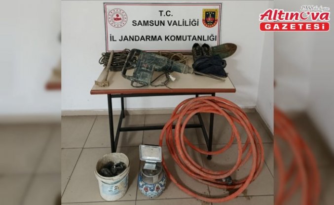Samsun'da kaçak kazı yapan 3 kişi suçüstü yakalandı