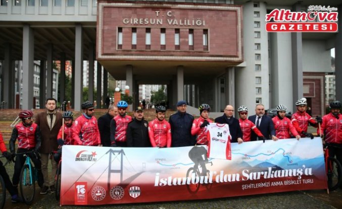 Sarıkamış şehitlerini anmak için İstanbul'dan yola çıkan bisikletliler Giresun'dan uğurlandı