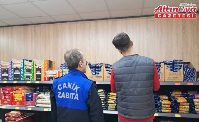 Canik Belediyesi Zabıta Müdürlüğü ekiplerinden zincir marketlere denetim