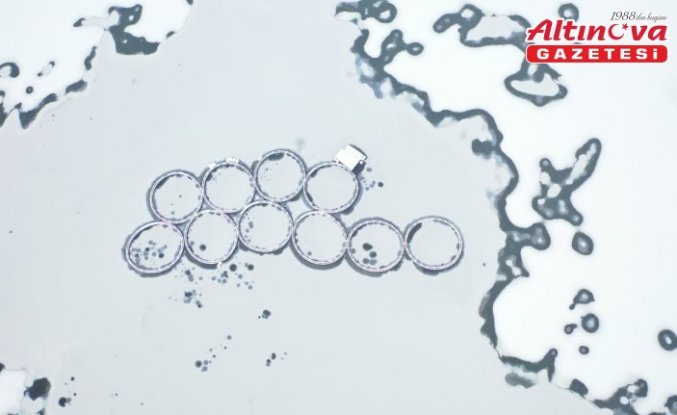 Kastamonu'da yüzeyi buz tutan Kulaksızlar Barajı dron ile görüntülendi