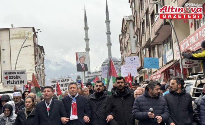Rize'de Filistin'e destek yürüyüşü düzenlendi