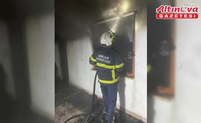 Tokat’ta çıkan yangın evde hasara neden oldu