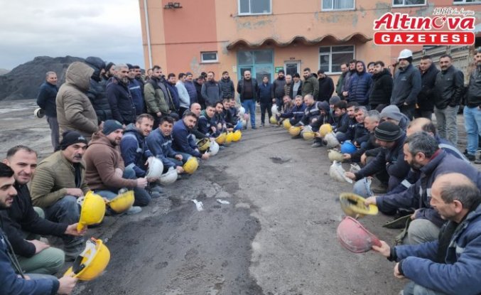 Amasya'da kömür madeninde çalışan işçilerden iş bırakma eylemi