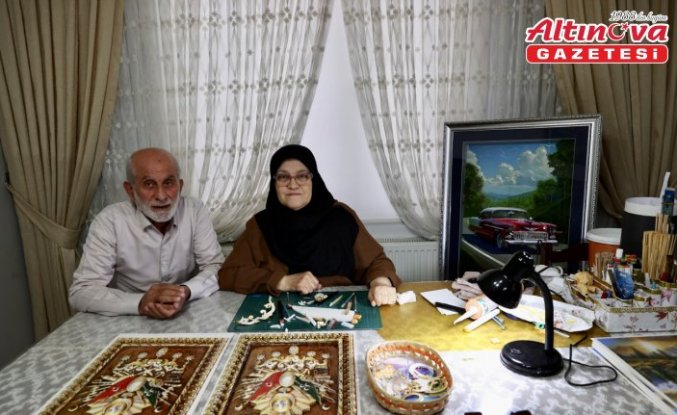 Mahallesindeki kursta öğrendiği rölyef tekniğiyle 12 yıldır üç boyutlu tablolar yapıyor