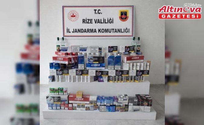 Rize'de kaçak içki ve sigara operasyonu