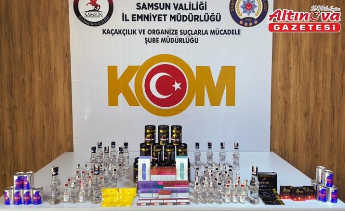 Samsun'da kaçak alkol ve tütün ele geçirildi, 1 zanlı yakalandı