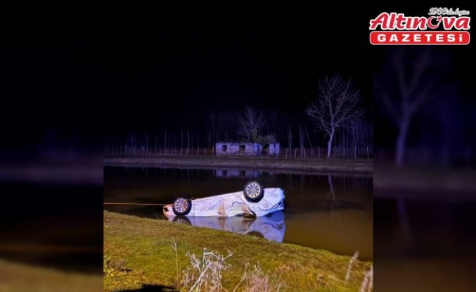 Samsun’da sulama kanalına devrilen otomobilin sürücüsü öldü, 1 kişi yaralandı