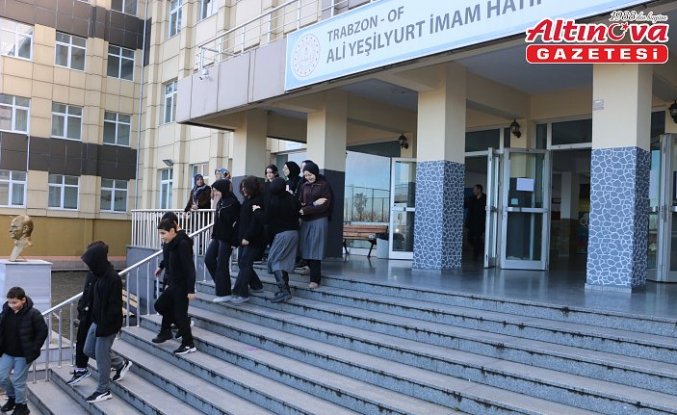 Of'ta deprem tahliye tatbikatı yapıldı