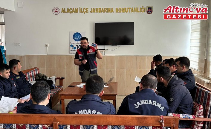 Alaçam'da jandarma personeline sigara bağımlılığı eğitimi verildi