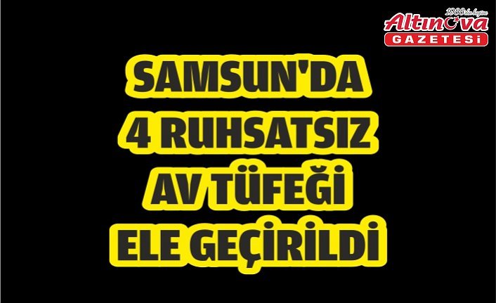 Samsun'da 4 ruhsatsız av tüfeği ele geçirildi