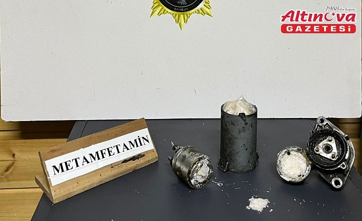 Samsun'da aracın marş dinamosuna saklanan sentetik uyuşturucu “Pera“nın hassas burnundan kaçmadı
