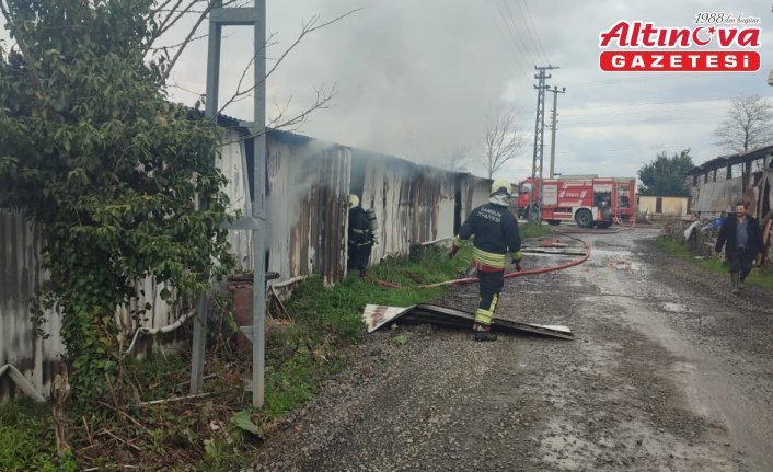 Samsun’da şantiye deposunda yangın