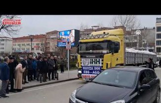 Samsun'dan Suriye'ye 520 çuval un gönderildi