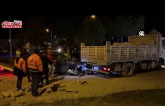 Samsun’da kamyonla çarpışan cipteki 2 kişi yaralandı